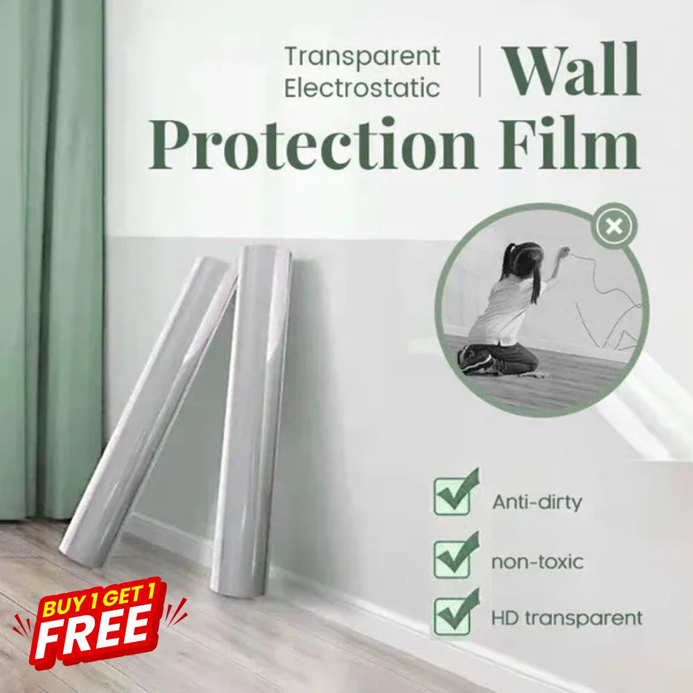 Self- Adhesive Transparent Electrostatic Wall Protection Film (Buy 1 Get 1 Free)