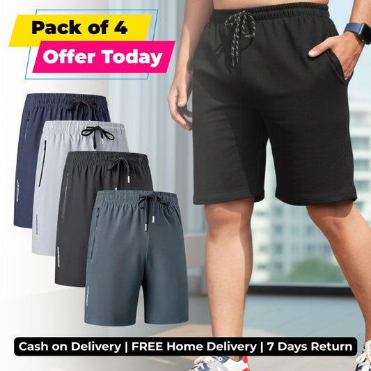 😍Pack of 4 OFFER | Men's Stretchable Premium-Quality Shorts