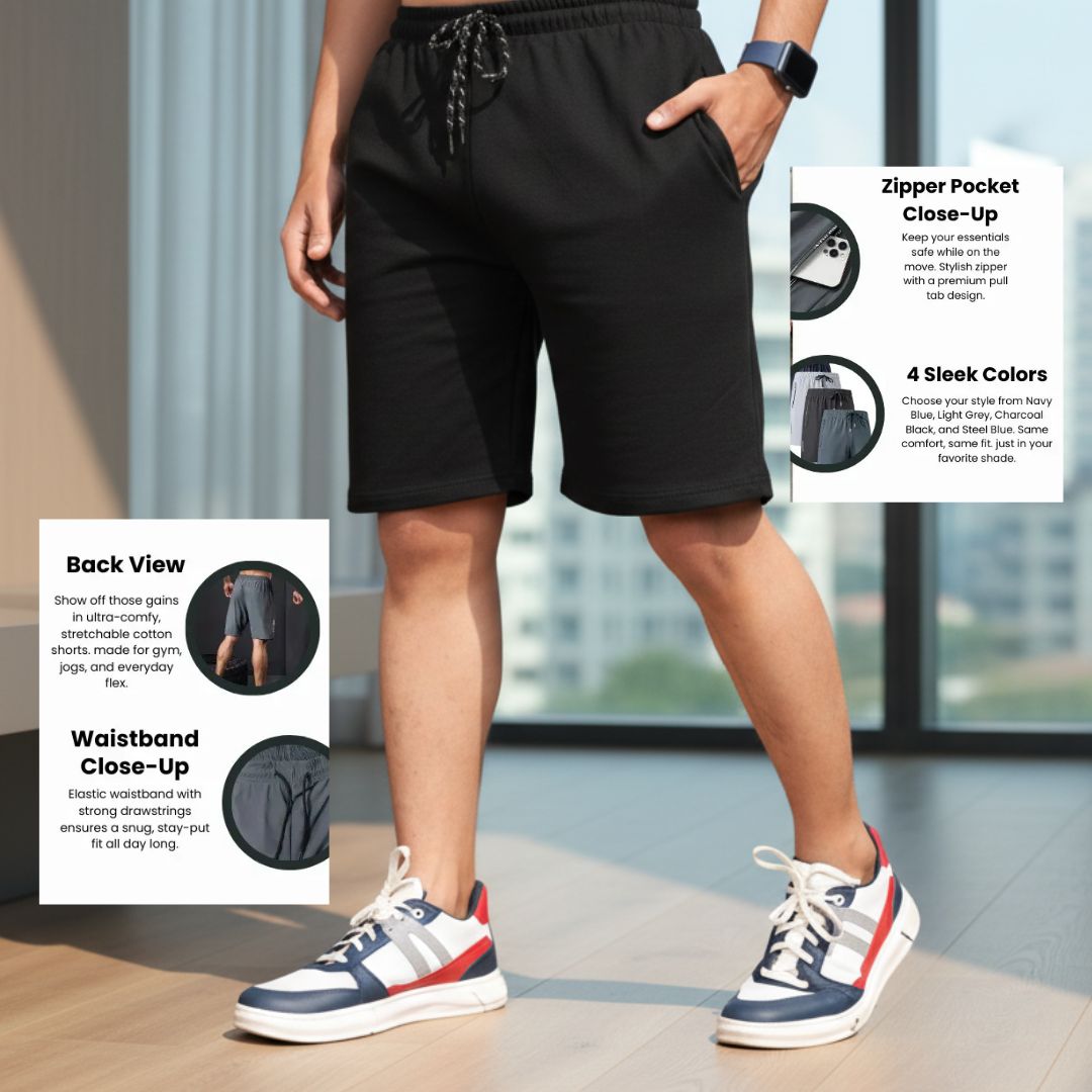 😍Pack of 4 OFFER | Men's Stretchable Premium-Quality Shorts