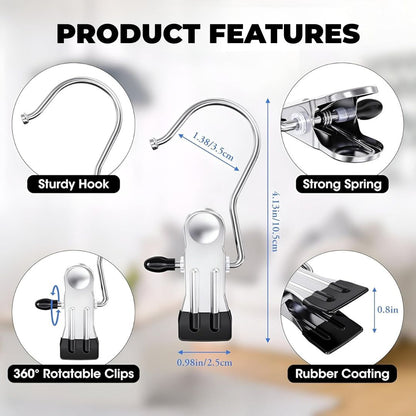Space Saver Metal Clip Hangers with Hooks (Packs of 10, 15 & 20)