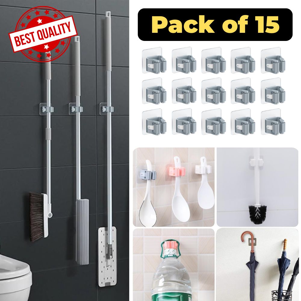 MULTIPURPOSE HOLDER For Mop, Broom, Umbrella, Kitchen Utensil (Pack of 10 & 15)
